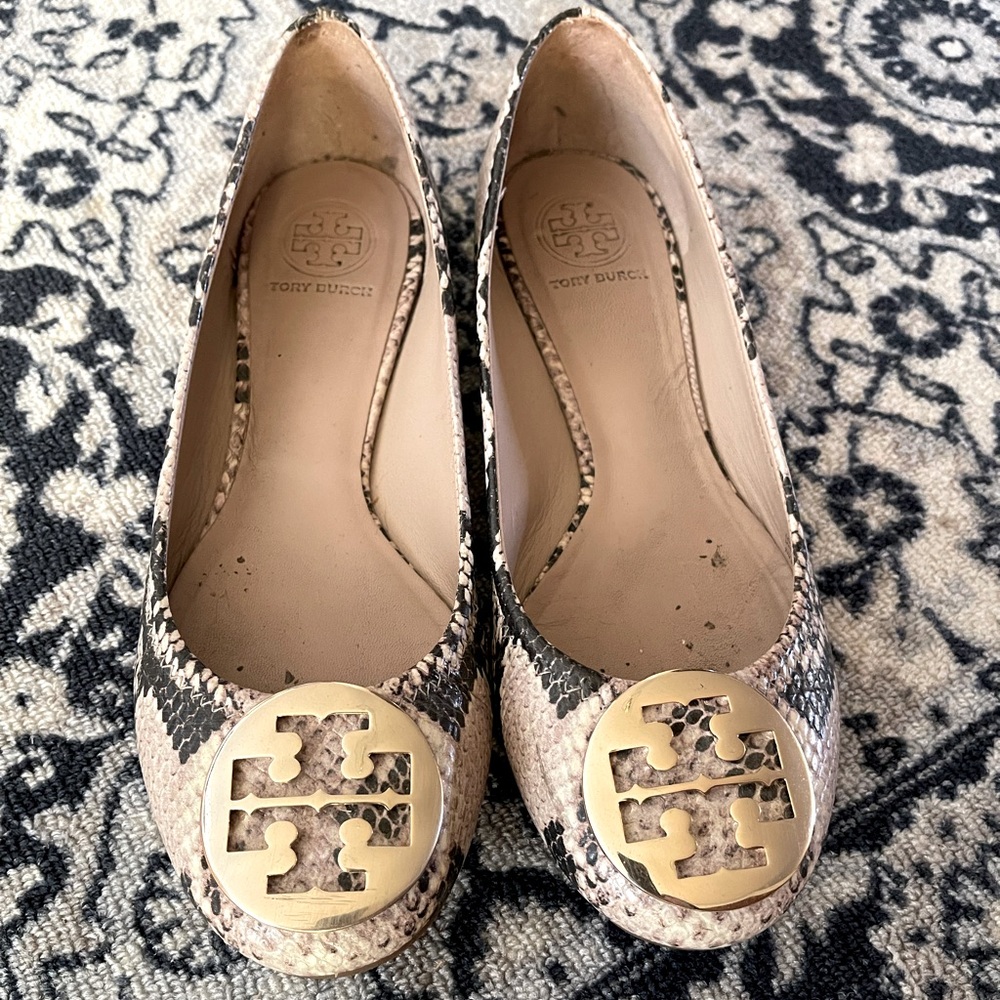 Tory Burch snake print flats